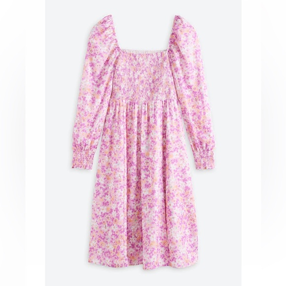 Few Moda Classic Smocked Midi Dress Medium - Picture 5 of 12